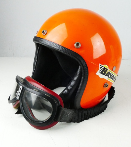 70er jahre mopedhelm orange - 70er,