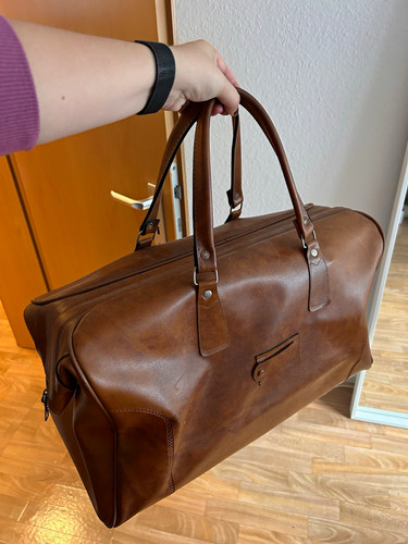 Braune leder reisetasche 70er - braune,