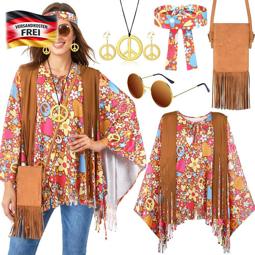 Damen hippie kostüm - damen,